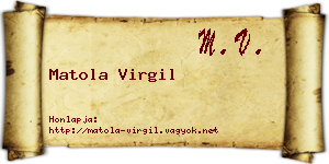 Matola Virgil névjegykártya